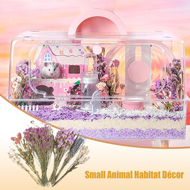 Trockenblumen-Bettwäsche für Hamster, natürliche Hamster-Bettwäsche, Kleintierblumen, Lebensraum-, L