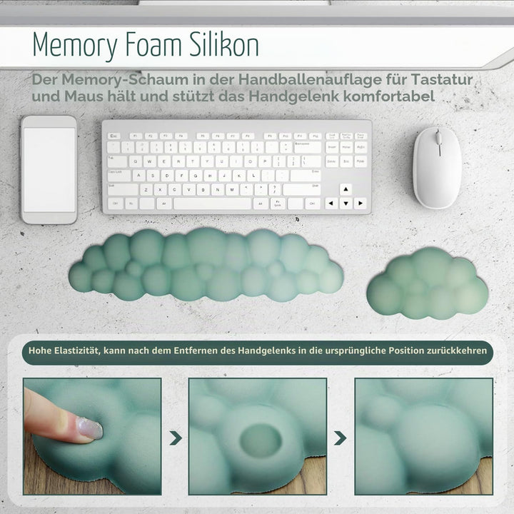 Handgelenkstütze Für Tastatur &amp; Maus, Grün Wolken