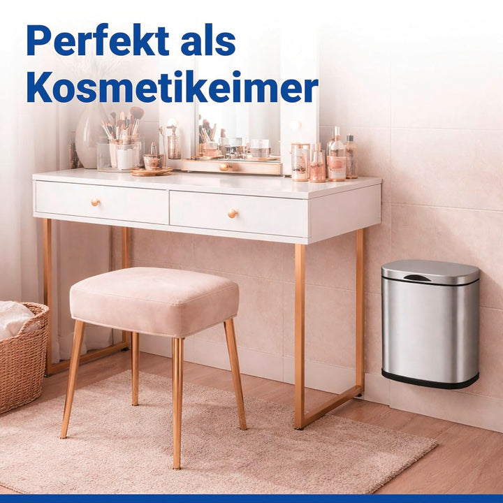 WENKO Wand-Kosmetikeimer Mod. Sare 3 Liter, Mülleimer mit Deckel und Easy-Close Absenkautomatik, Bad