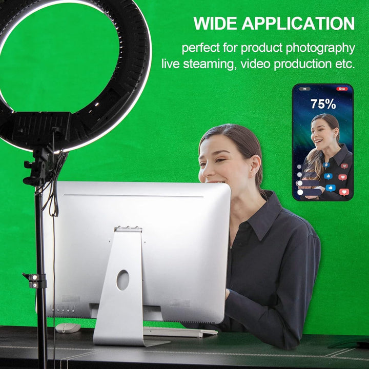 EMART Green Screen 1,8 x 2,8m Fotostudio Hintergrund Faltbare Greenscreen Stoff 100% Reiner Musselin