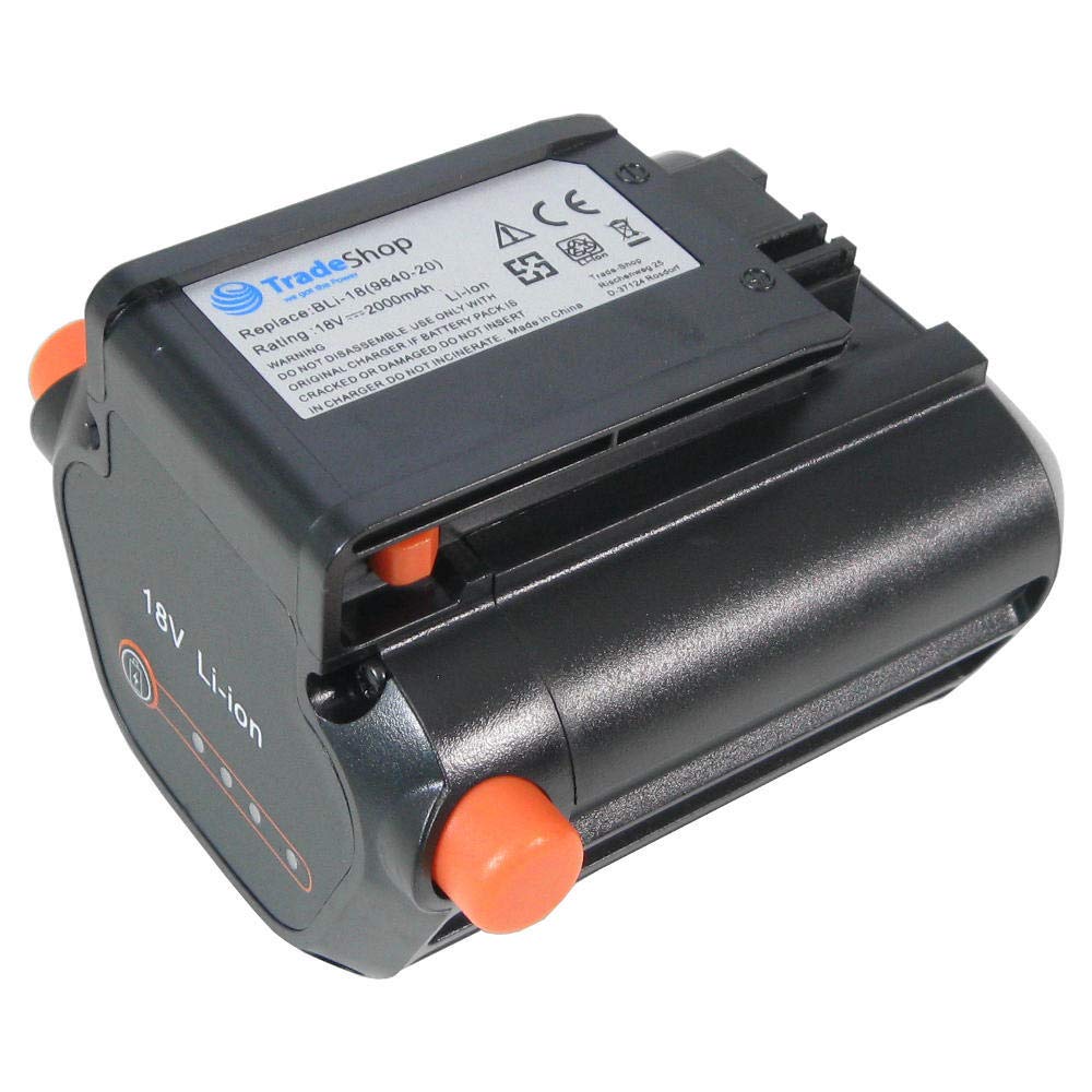 Hochleistungs Li-Ion Akku 18V / 2000mAh kompatibel mit Gardena 09840-20 BLi-18, kompatibel mit Garde
