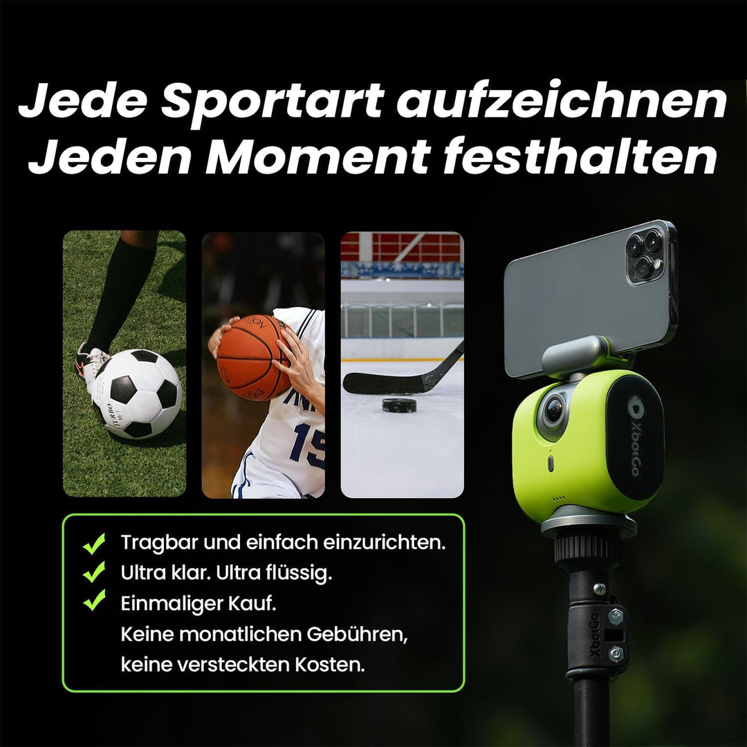 XbotGo Chameleon KI Team Sports Action Cam 4K 60FPS - Automatisch Verfolgen Fussball und Basketball,