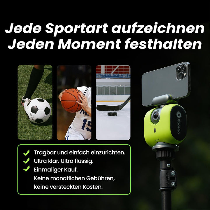 XbotGo Chameleon KI Team Sports Action Cam 4K 60FPS - Automatisch Verfolgen Fussball und Basketball,
