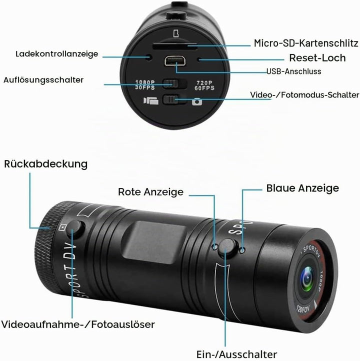 Hangang Mini Action cam 1080P Full HD Action Wasserdicht Sport Helm Bike Helm Video Kamera DVR AVI V