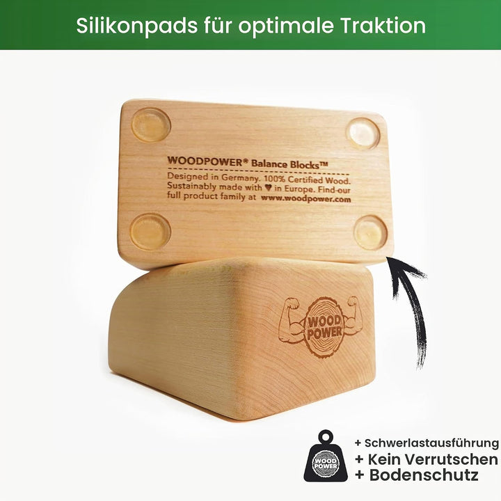 WOODPOWER BalanceBlocks - I Handstand-Klötze &amp; Yoga Block in einem - unterstütze Deine Handgelenke b