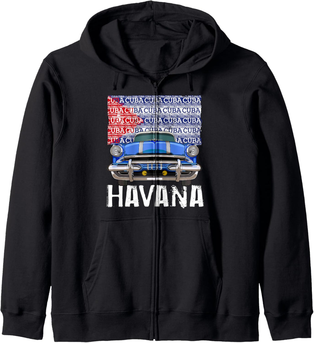 Salsa Havanna Habana Cuba Kuba Cubana Vintage Oldschool Auto Kapuzenjacke