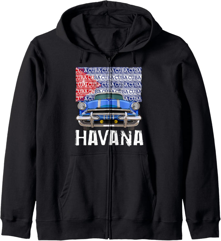 Salsa Havanna Habana Cuba Kuba Cubana Vintage Oldschool Auto Kapuzenjacke