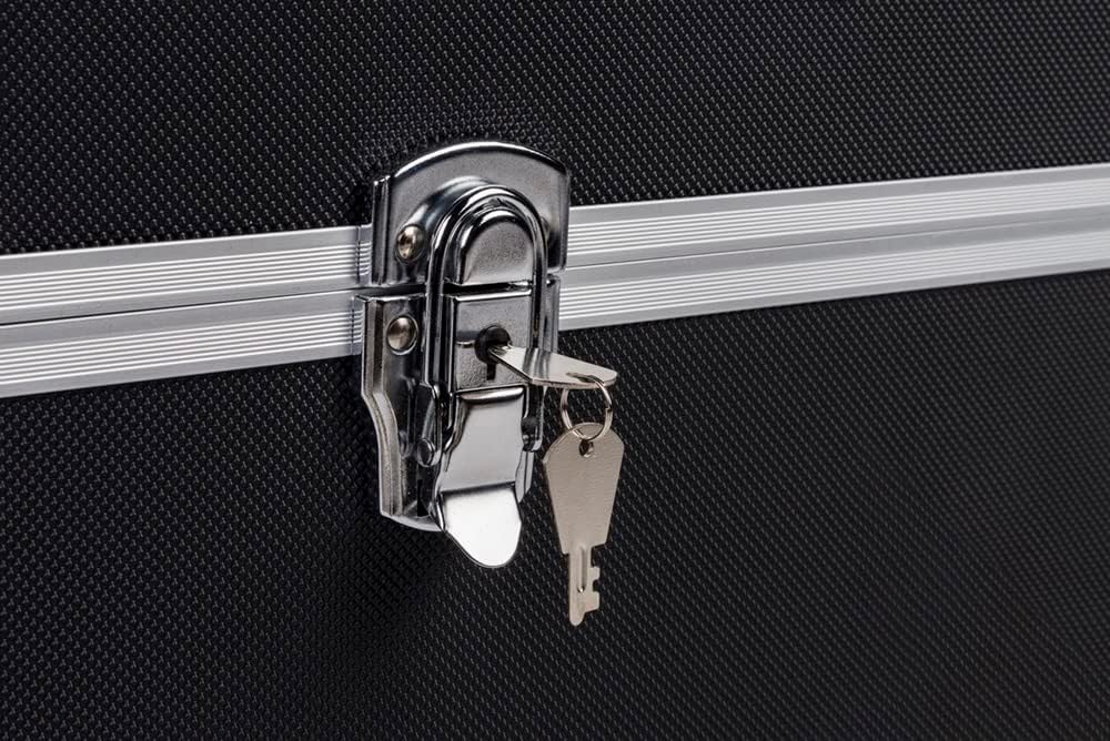 Transportkoffer mit hochwertigem Aluminiumrahmen, stossfestem ABS Korpus und hochwertigen Metallvers