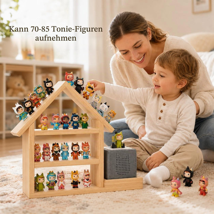 Regal für Tonie, Grosse Magnetische Holz Schweberegale für Toniebox 1 &amp; 2, Holz Wand Regal für 70-85