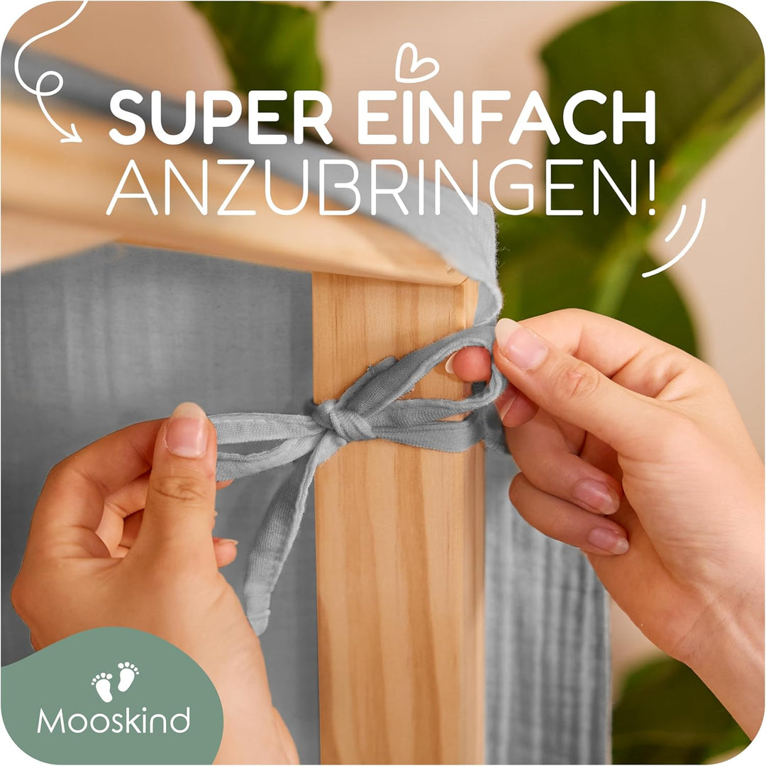 Hausbett Himmel – Aus weichem Musselin in 7 Farben – 100% Bio-Baumwolle – Traumhafte Hausbett Deko &