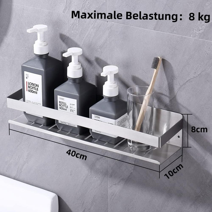 KigKog® Duschablage ohne Bohren Gebürstetes Nickel, Duschregal Wandmontage Edelstahl SUS304 Rostfrei