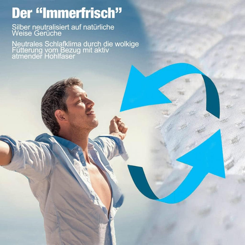 Traumreiter Seitenschläferkissen mit Bezug Baumwolle Altrosa,Extra breit & Memory Foam, Visco Dream