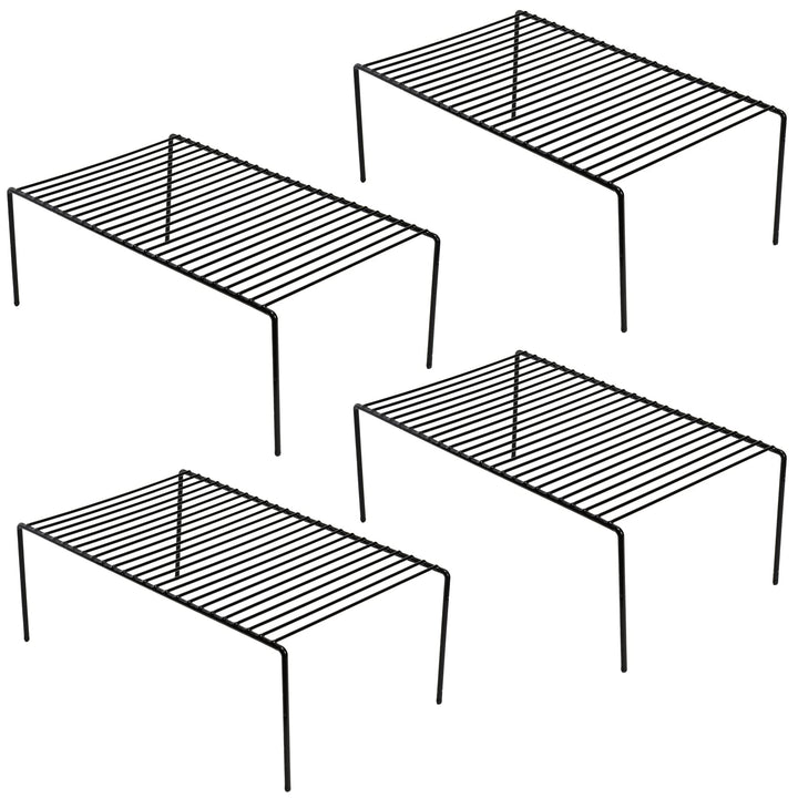IPEGTOP 4 Stück grosses (39,7 x 24,6 cm) Gefrierschrank-Aufbewahrungsregal, rostfreier Edelstahl-Küc