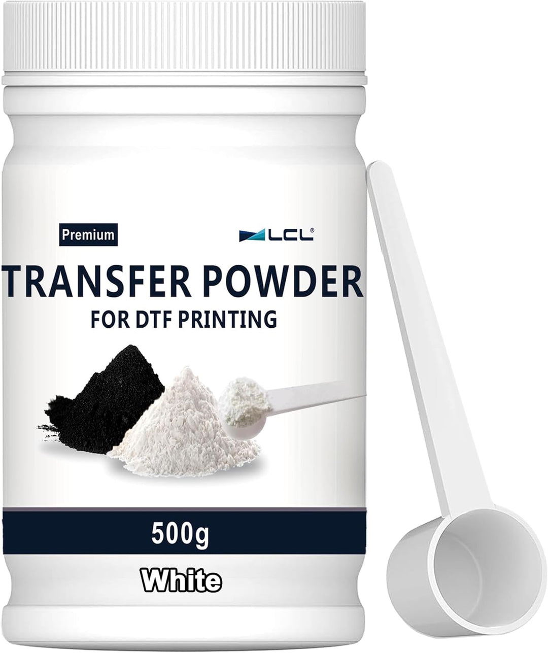 LCL DTF-Pulver Transfer Powder weiss 500g/17.6oz Digitales Transferklebepulver für alle Stoffe DTF-D