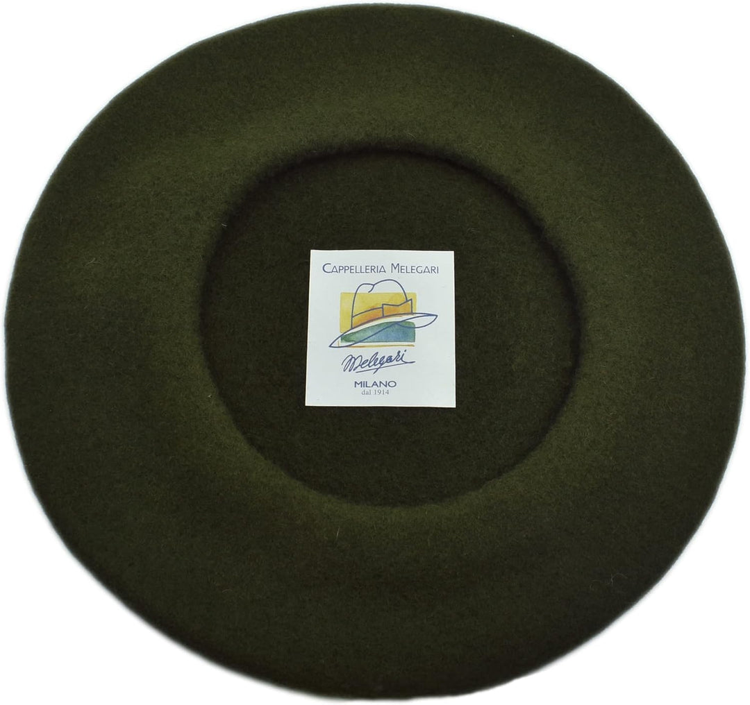 MELEGARI Baskenmütze für Damen, 100 % Wolle, Roma Beret, hergestellt in Italien Einheitsgrösse 12 du