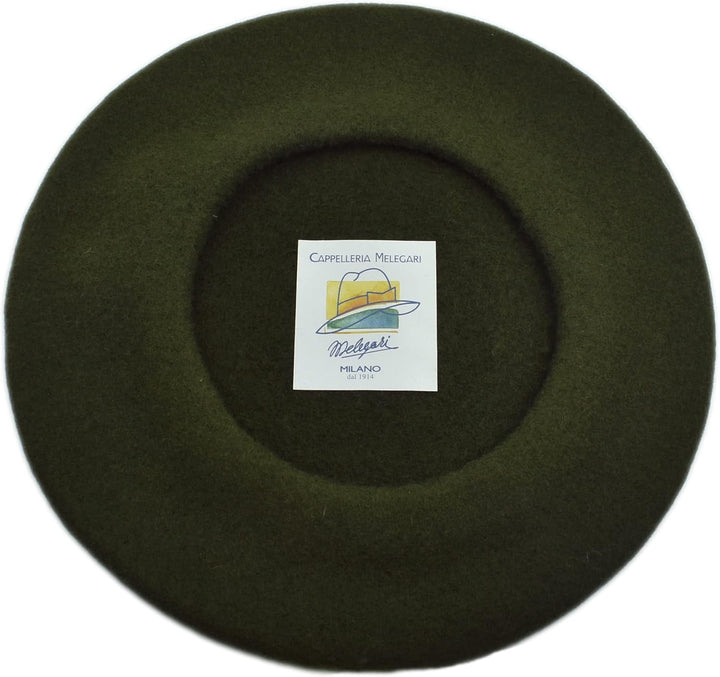 MELEGARI Baskenmütze für Damen, 100 % Wolle, Roma Beret, hergestellt in Italien Einheitsgrösse 12 du