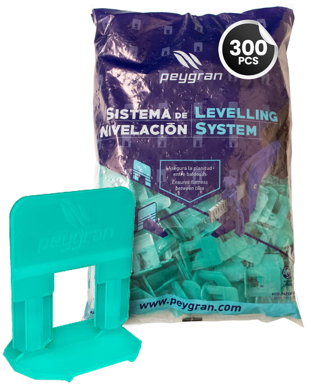 Zuglaschen Nivelliersystem Peygran 3mm türkis 300 Stück 3 mm, 300 Clips, 3 mm, 300 Clips