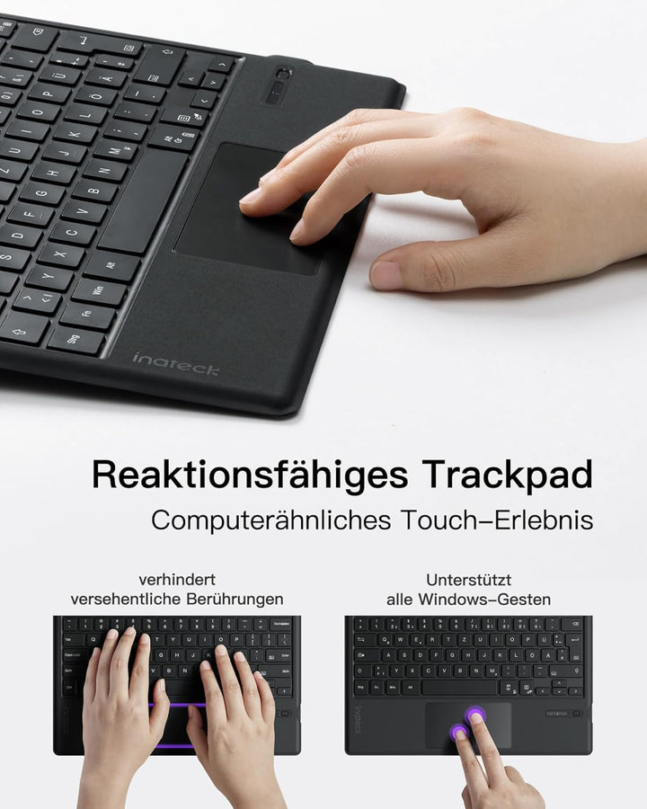 Inateck Surface Pro 7 Tastatur,Kompatibel mit Surface Pro 7/7+/6/5/4 mit Trackpad,Bluetooth 5.3, 7-F
