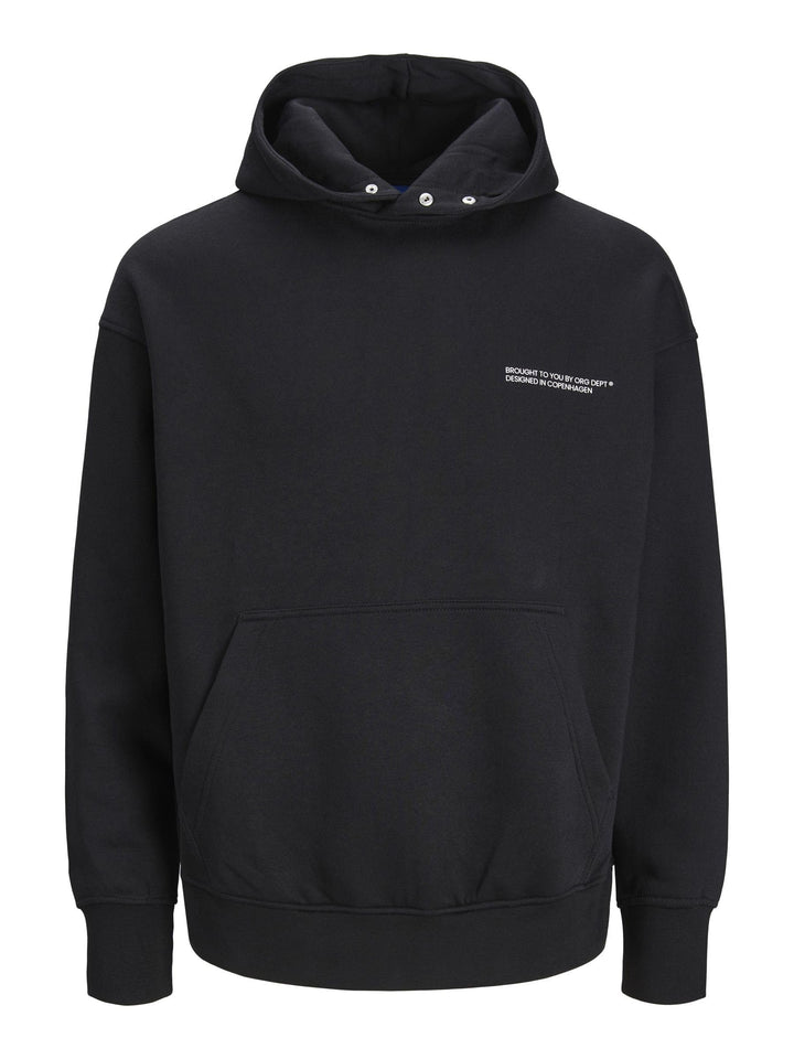 JACK & JONES Male Kapuzenpullover Gedruckt Kapuzenpullover S Schwarz, S Schwarz
