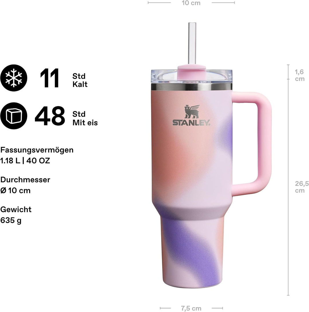 Stanley 1913 Quencher H2.0 Flowstate Trinkflasche Mit Strohhalm - Thermobecher Kühlt 11 Stunden - 48