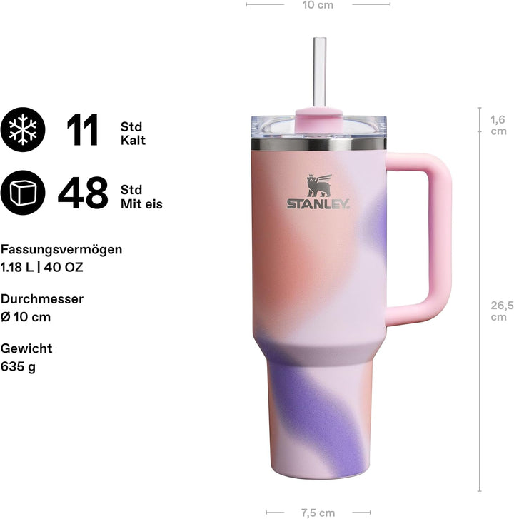 Stanley 1913 Quencher H2.0 Flowstate Trinkflasche Mit Strohhalm - Thermobecher Kühlt 11 Stunden - 48