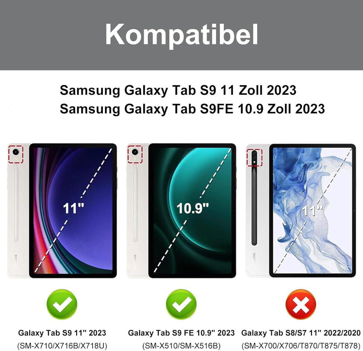Tastatur Hülle für Samsung Galaxy Tab S10 FE 10.9 Zoll, Kompatibel Samsung Galaxy Tab S9 FE, 7 Farbe