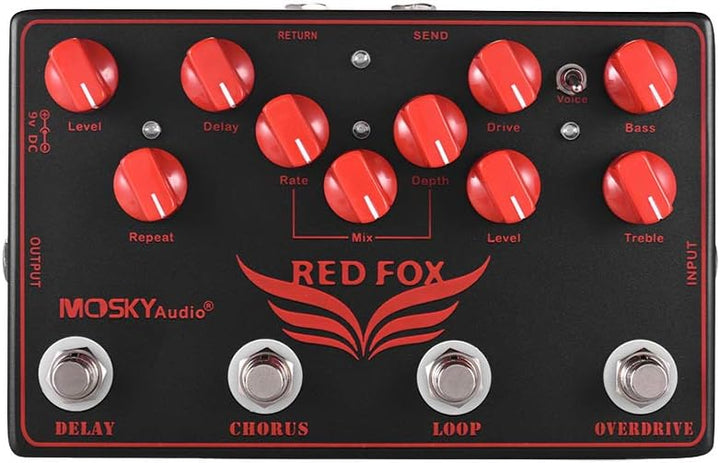 Mosky RED FOX - Multieffektpedal mit Loop-Funktion