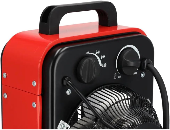DEDRA Elektrischer Heizlüfter 3kW DED9921B, für gut isolierte Räume, Thermostat, Überhitzungsschutz,