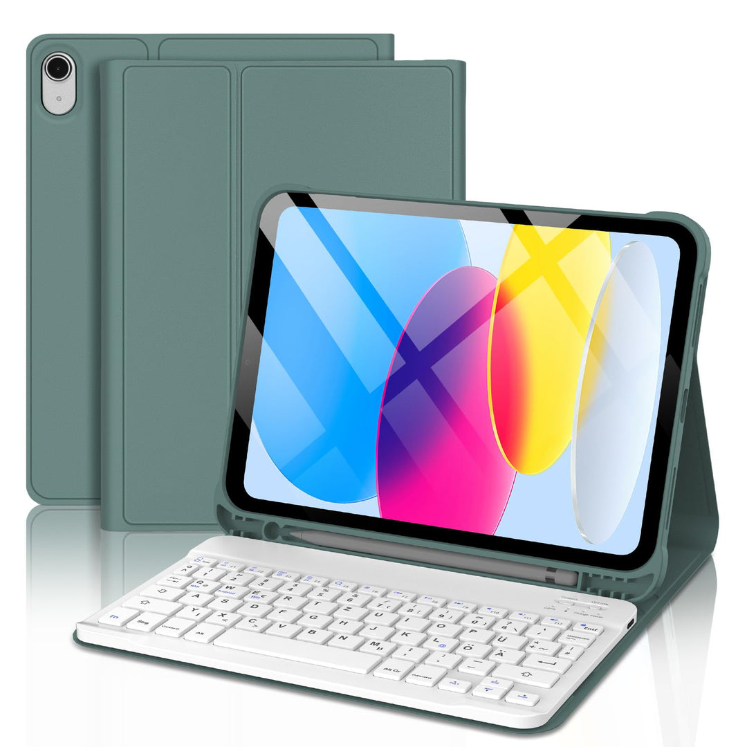 WINCHKING Hülle Mit Tastatur Für iPad A16 11 Generation 2025/10 Generation 2022 (11/10.9 Zoll), Magn
