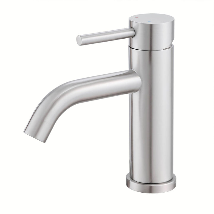 Wasserhahn Bad, Einhebelmischer für Waschbecken, Moderne Badarmatur in Schwarz, Einlochmontage (Gebü