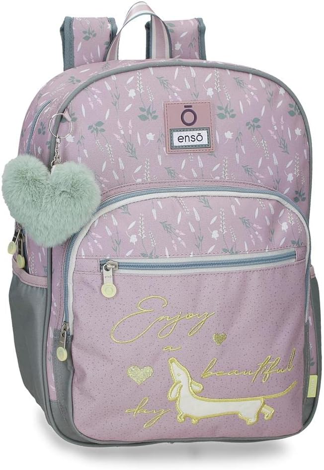 Enso Beautiful Day Purple Schulrucksack, anpassbar an Trolley, 30 x 38 x 12 cm, Polyester, 13,68 l r