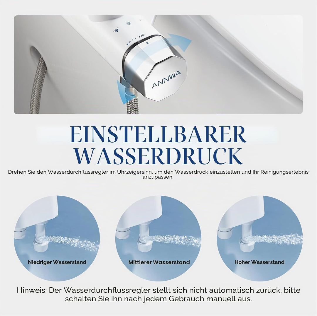Bidet, Nicht Elektrisch Bidet Toilettenaufsatz mit Einziehbare selbstreinigende Doppeldüsen,regulier