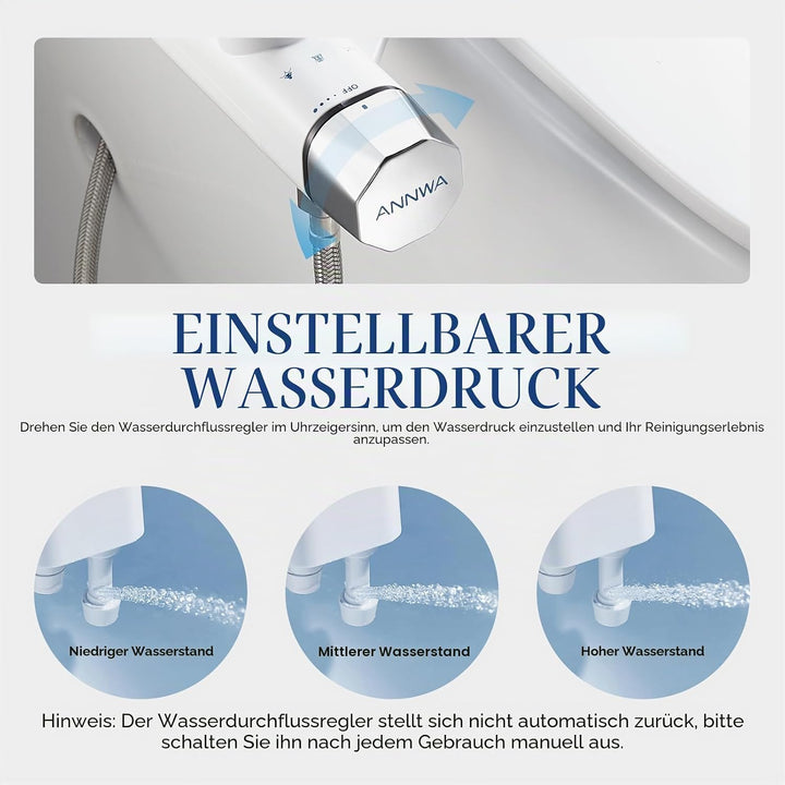 Bidet, Nicht Elektrisch Bidet Toilettenaufsatz mit Einziehbare selbstreinigende Doppeldüsen,regulier