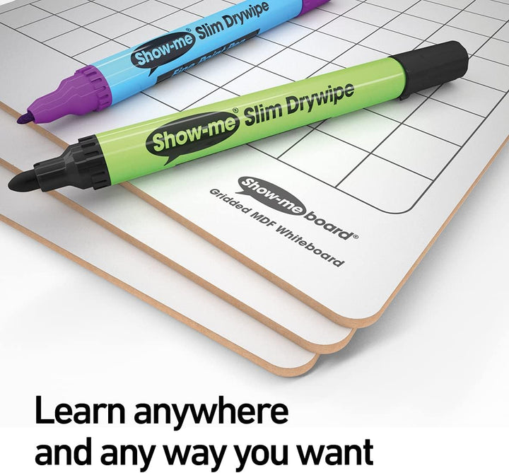 Show-me Gridded 'Rigid' Whiteboards, Pack of 30 30 Pack, 30 Pack