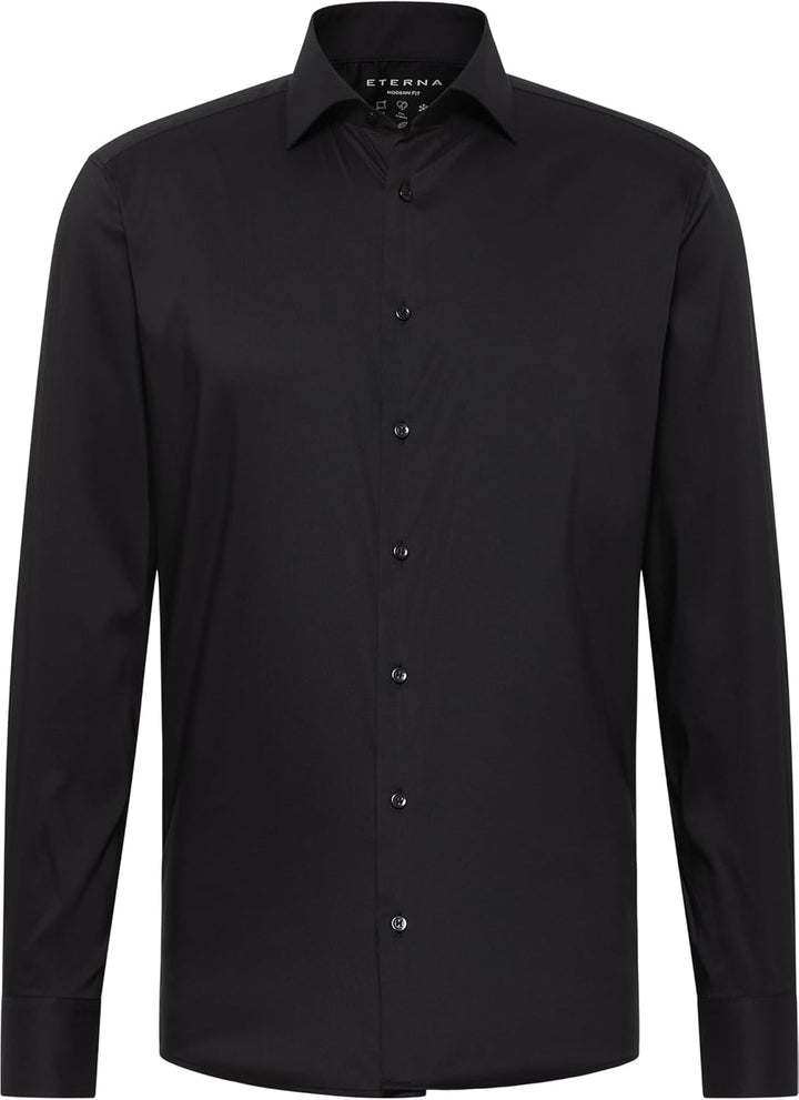 ETERNA Male Performance Shirt unifarben MODERN FIT 39 Schwarz, 39 Schwarz