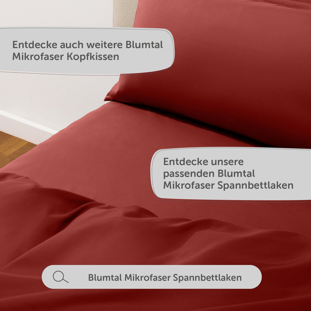 Blumtal Bettwäsche 220x240 cm + 2X Kissenbezug 40x80 cm - Oeko-TEX zertifizierte Mikrofaser Bettwäsc