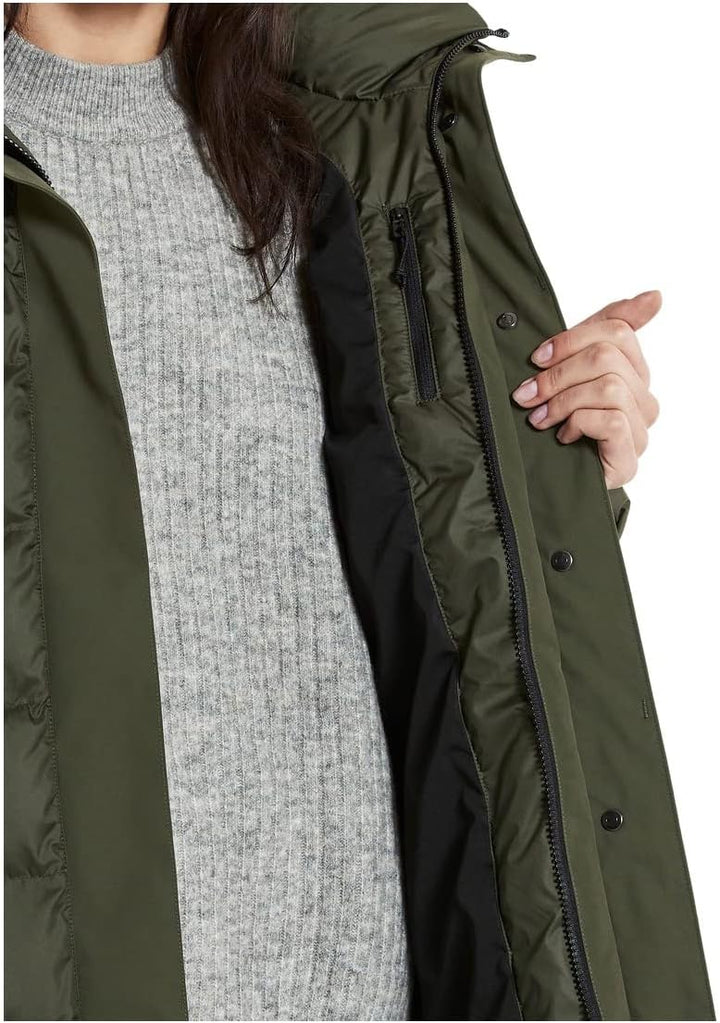 Didriksons Damen Steppmantel Fay Parka 42 Deep Green, 42 Deep Green
