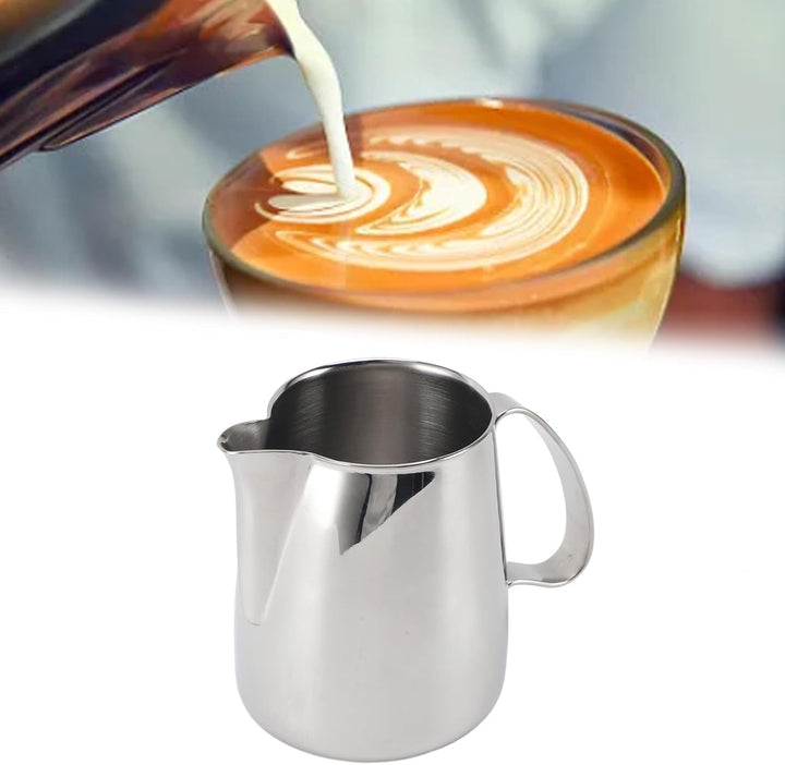 Milchaufschäumkrug, tropffreier Ausguss aus Edelstahl 304, Kaffee-Milchaufschäumbecher, Milchdampfkr