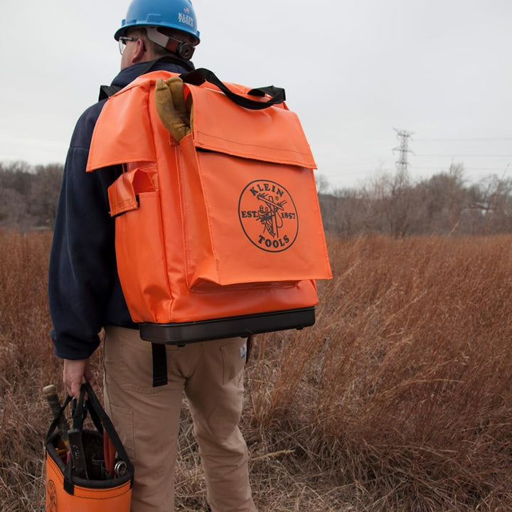 Klein Tools 5185ORA Lineman Rucksack, Orange, Orange