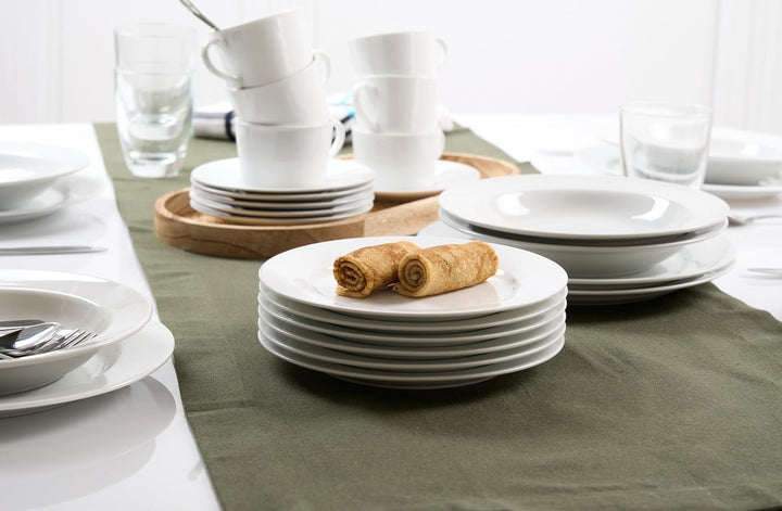 Retsch Arzberg Heike Weiss Frühstücksteller Kuchenteller 19cm, Set 6-teilig/Porzellan/uni weiss, run