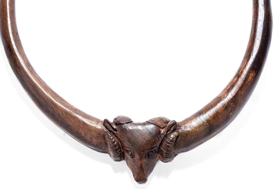 Windalf Wikinger Torques RAM Ø12.5 cm Halsreif Widderkopf Nordische Mythologie Holz