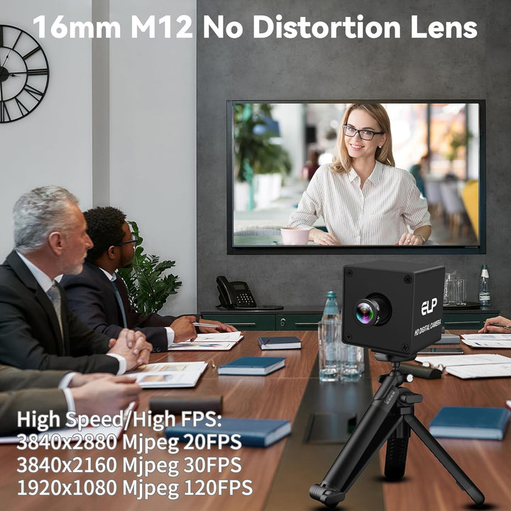ELP 12MP USB Kamera 1080p@120fps Hochgeschwindigkeits-Webcam für industrielle Sicherheit mit 4K-Aufl