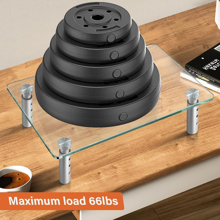 KKTONER GLAS Monitor Stand mit höhenverstellbar für Home Office PC Laptop Computer Bildschirm Riser