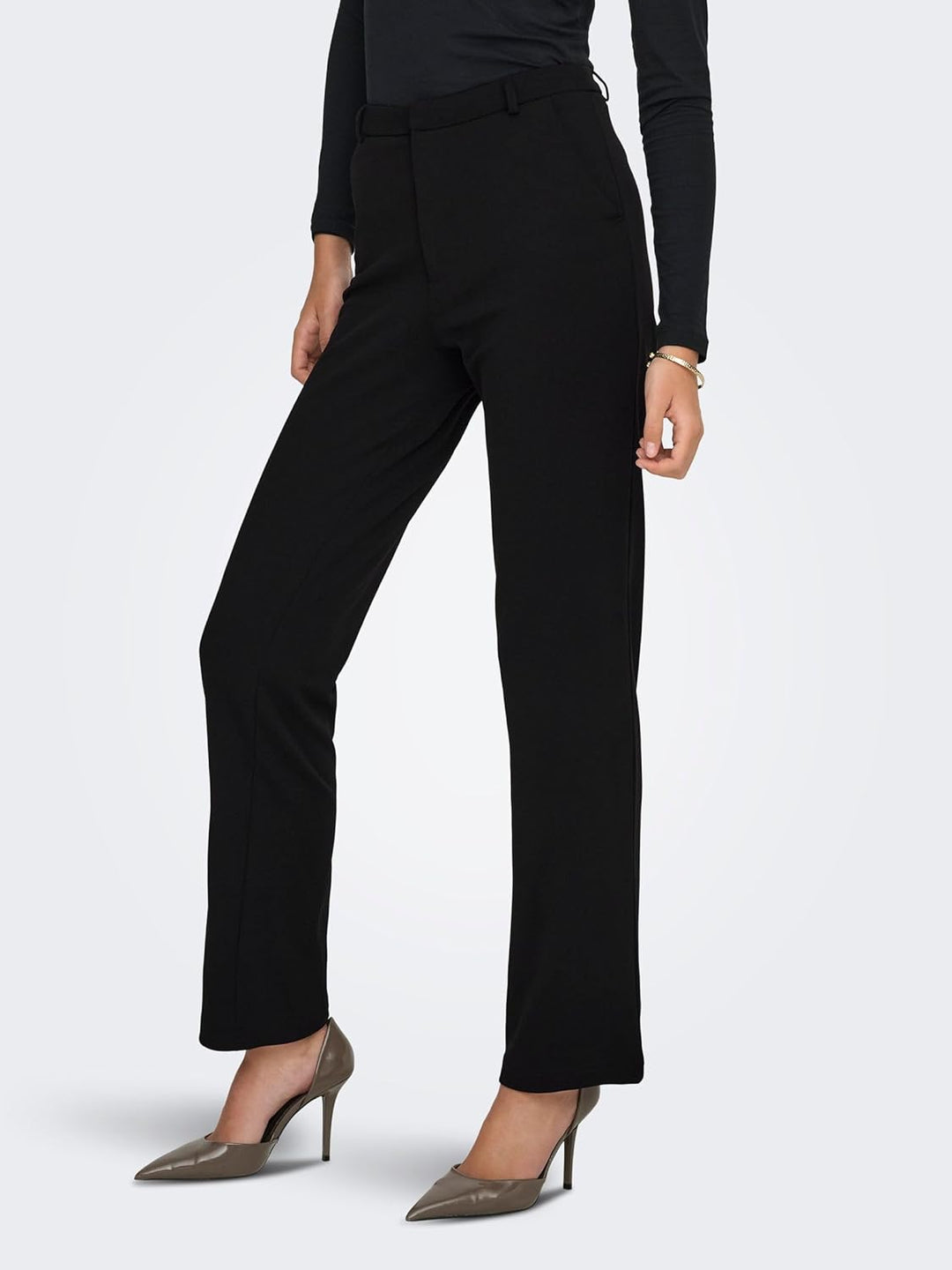 JdY Damen Jdygeggo Straight Pant JRS Noos Hose, Schwarz