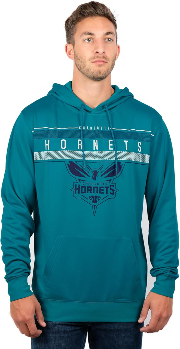 NBA Herren Fleece Hoodie Pullover Sweatshirt Poly Midtown, Herren, Midtown Hoodie S Blaugrün, S Blau