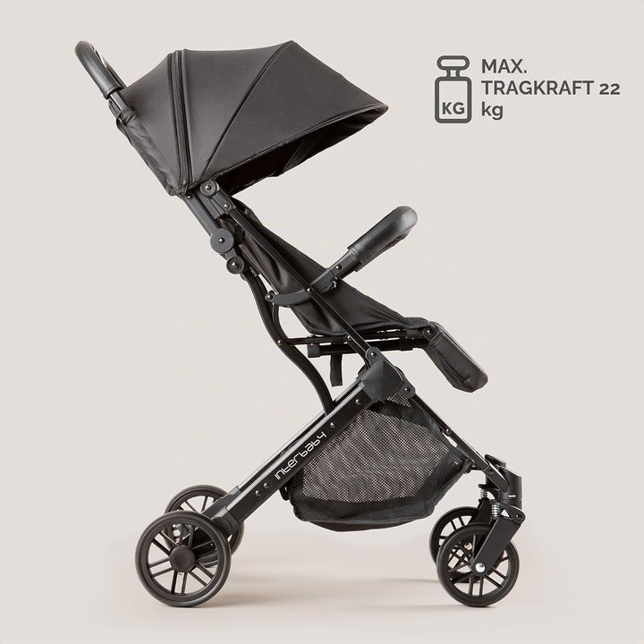 Interbaby Reisebuggy klein zusammenklappbar bis 22 kg –Leichter Kinderwagen mit Liegefunktion, Einha