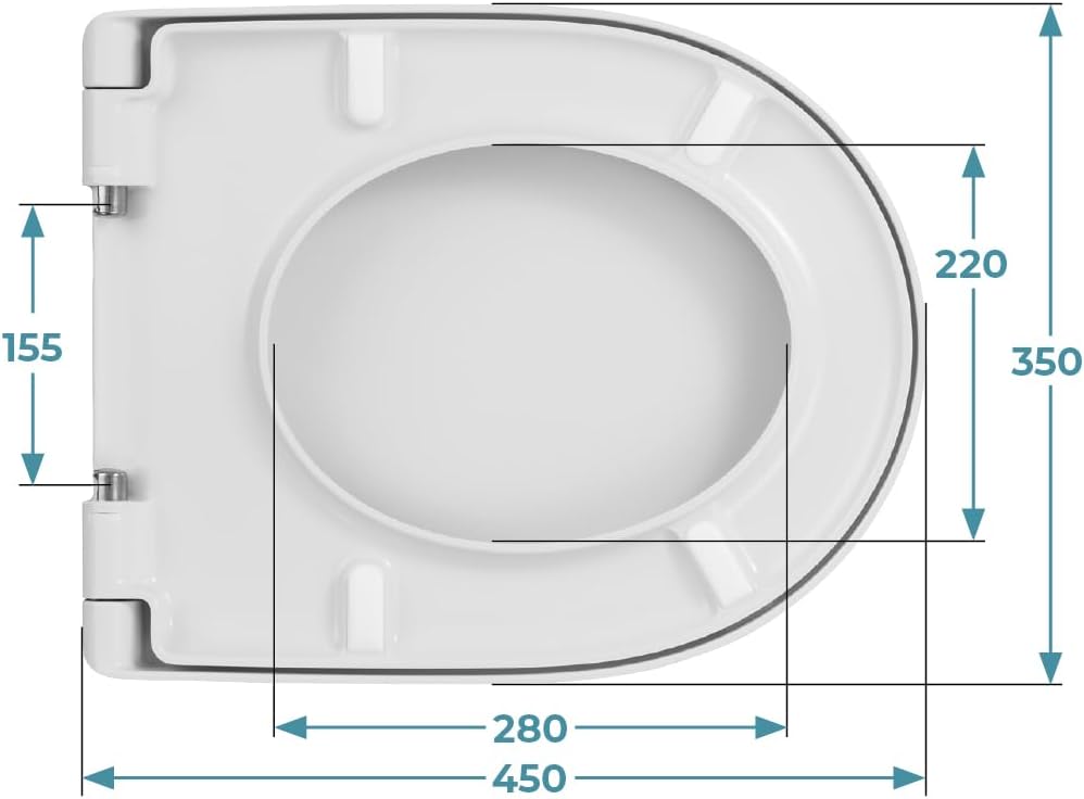 Calmwaters® Antibakterieller WC Sitz für Keramag iCon 204000 & 204060, D-Form mit rostbeständigen Ku