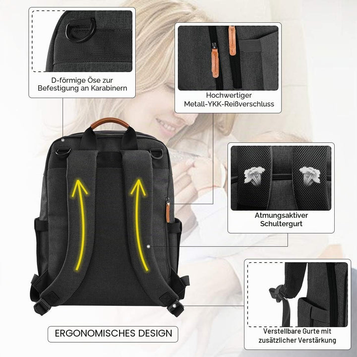 NEWHEY Wickelrucksack für Babys, wasserdicht, grosse Kapazität, Reisetasche, multifunktional, Rucksa