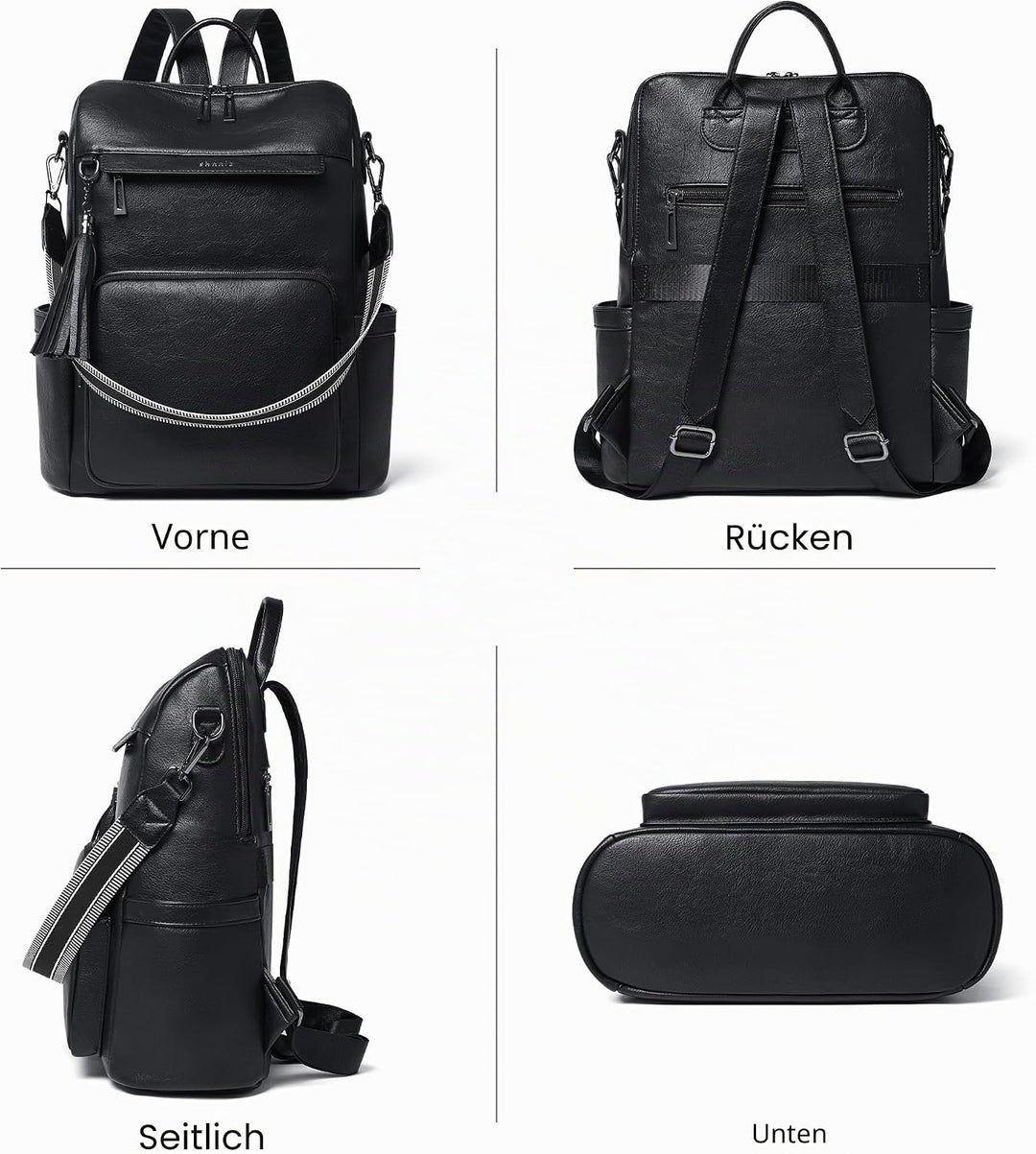 Shrrie rucksack damen elegant geeignet für 15,6Zoll-Notebooks Langlebig wasserdicht Damen aus Leder