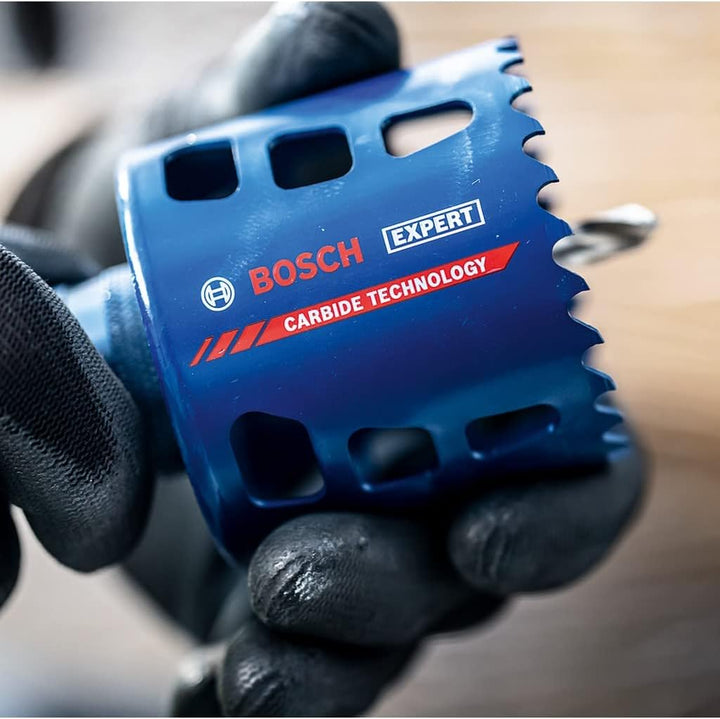Bosch Professional 14 tlg. Expert Tough Material Lochsäge Set (für Holz mit Metall, Ø 20-76 mm, Zube